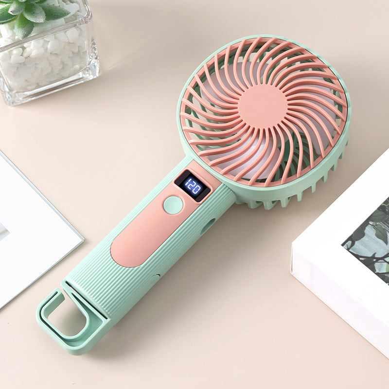Ladies Portable Hand Fan with Digital Speed Display Kalsten