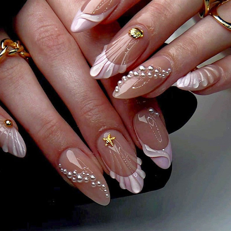 Artificial nail set with romantic accents Kalsten