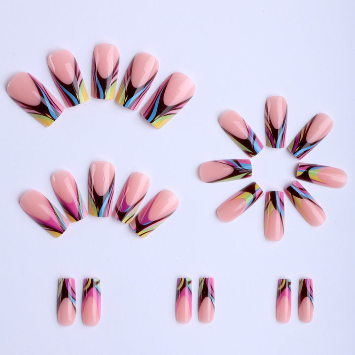 Artificial nails in modern design with colorful accents Kalsten