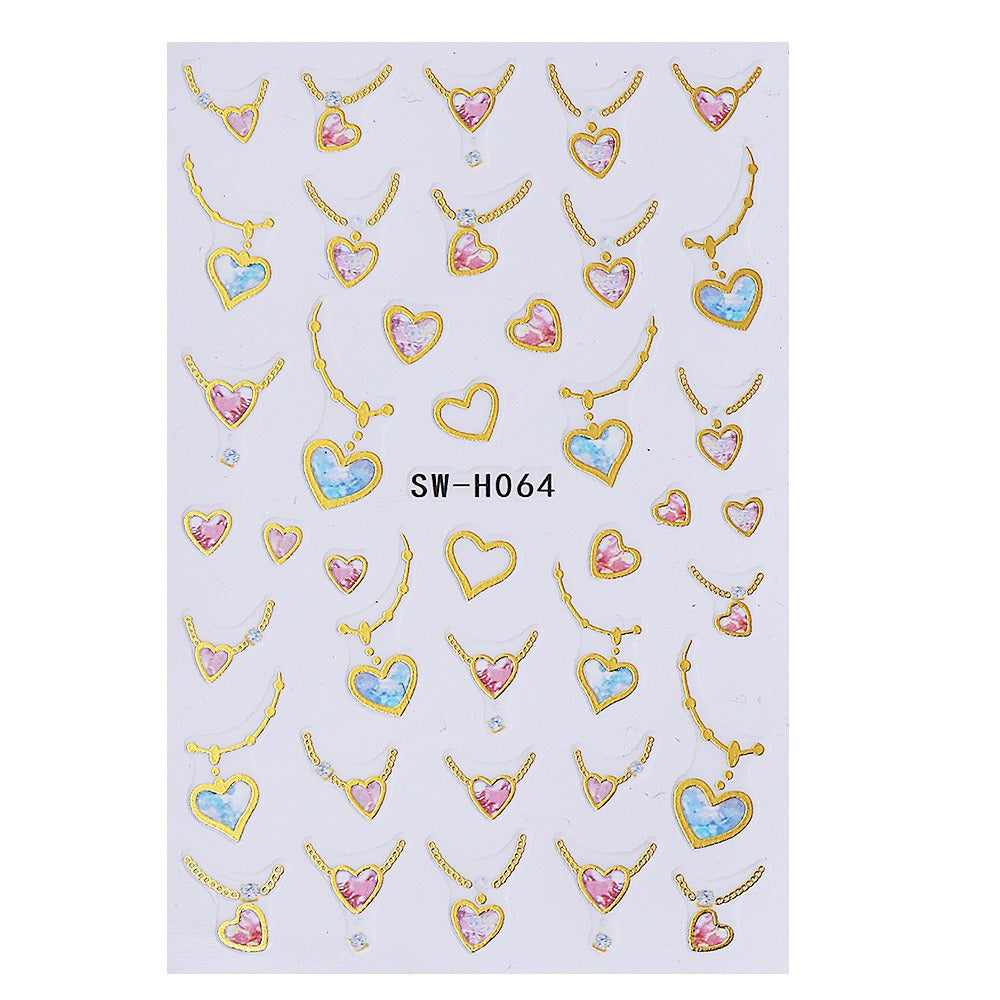 Heart-Shaped Nail Art Sticker Sheet