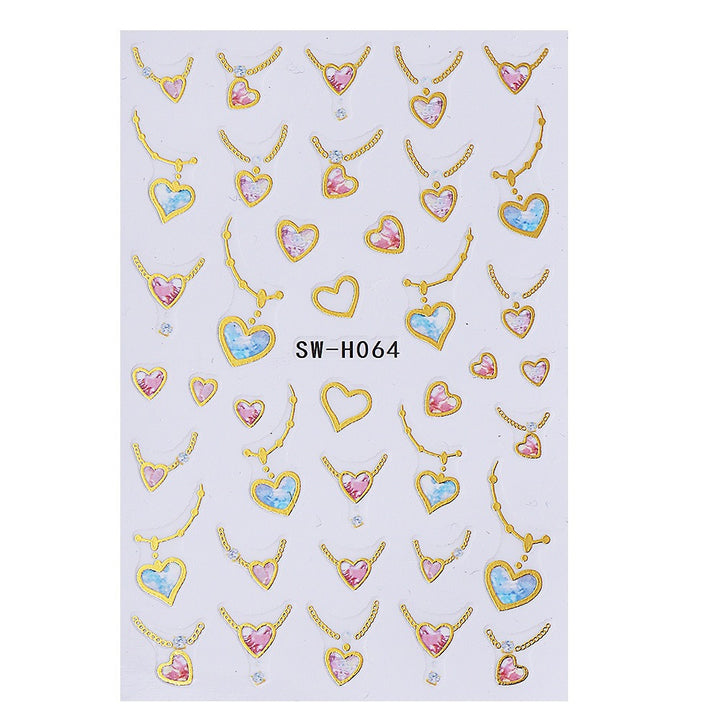 Heart-Shaped Nail Art Sticker Sheet