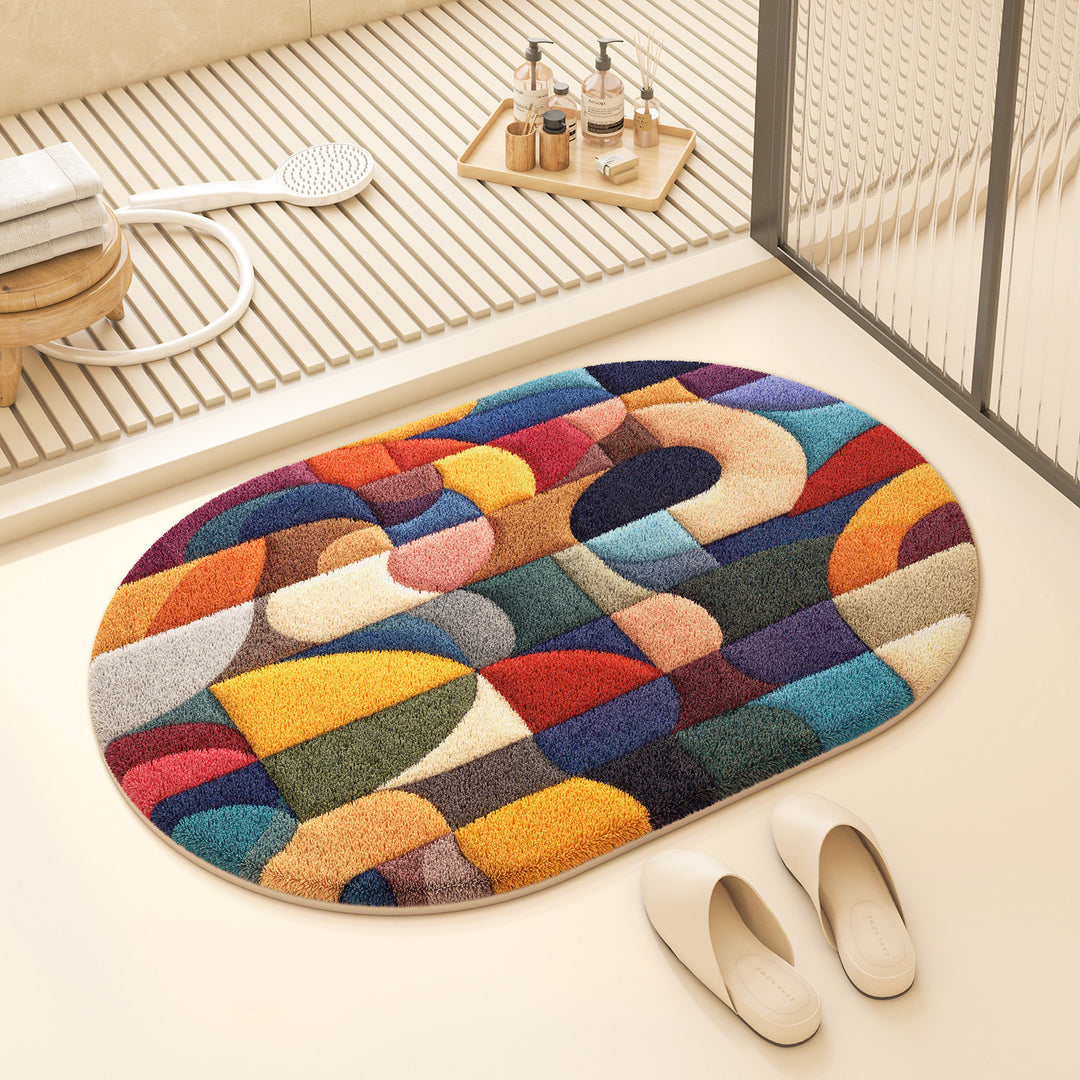 Colorful Geometric Design Bath Mat Kalsten