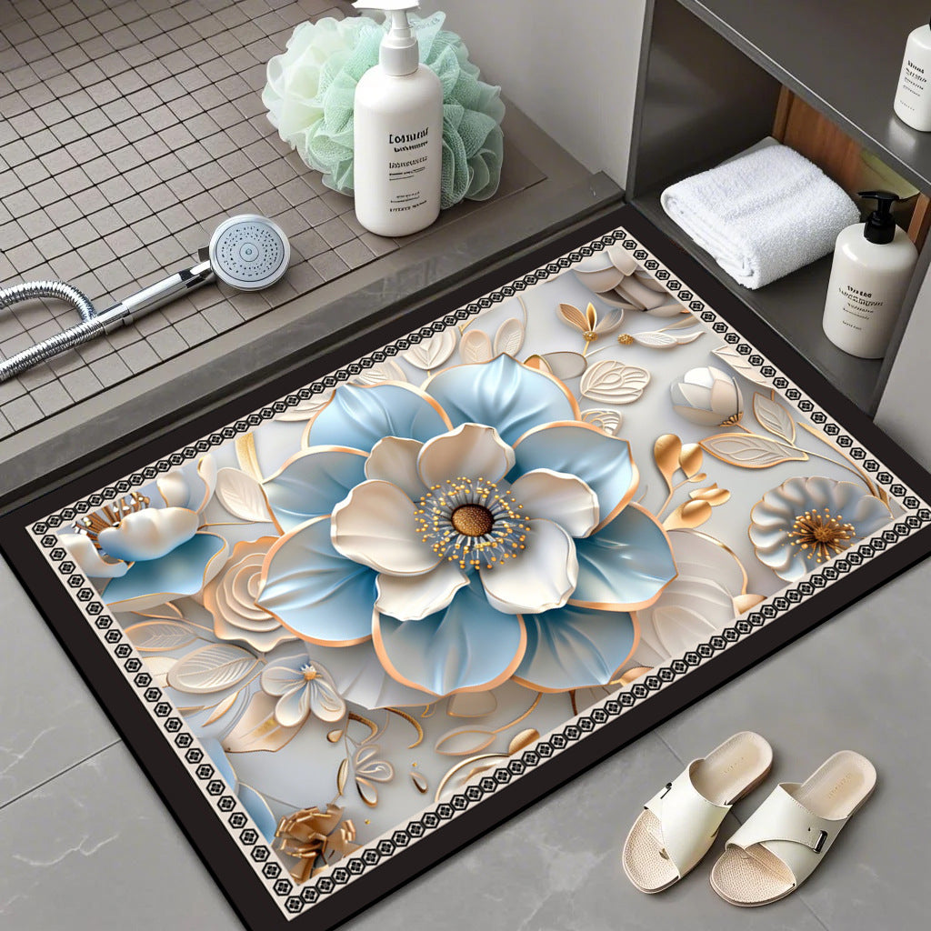 Floral Patterned Bath Mat Kalsten