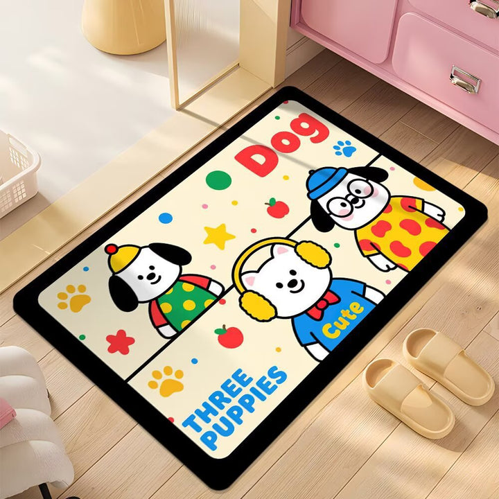 Cute Cartoon Dog Shower Mat Kalsten