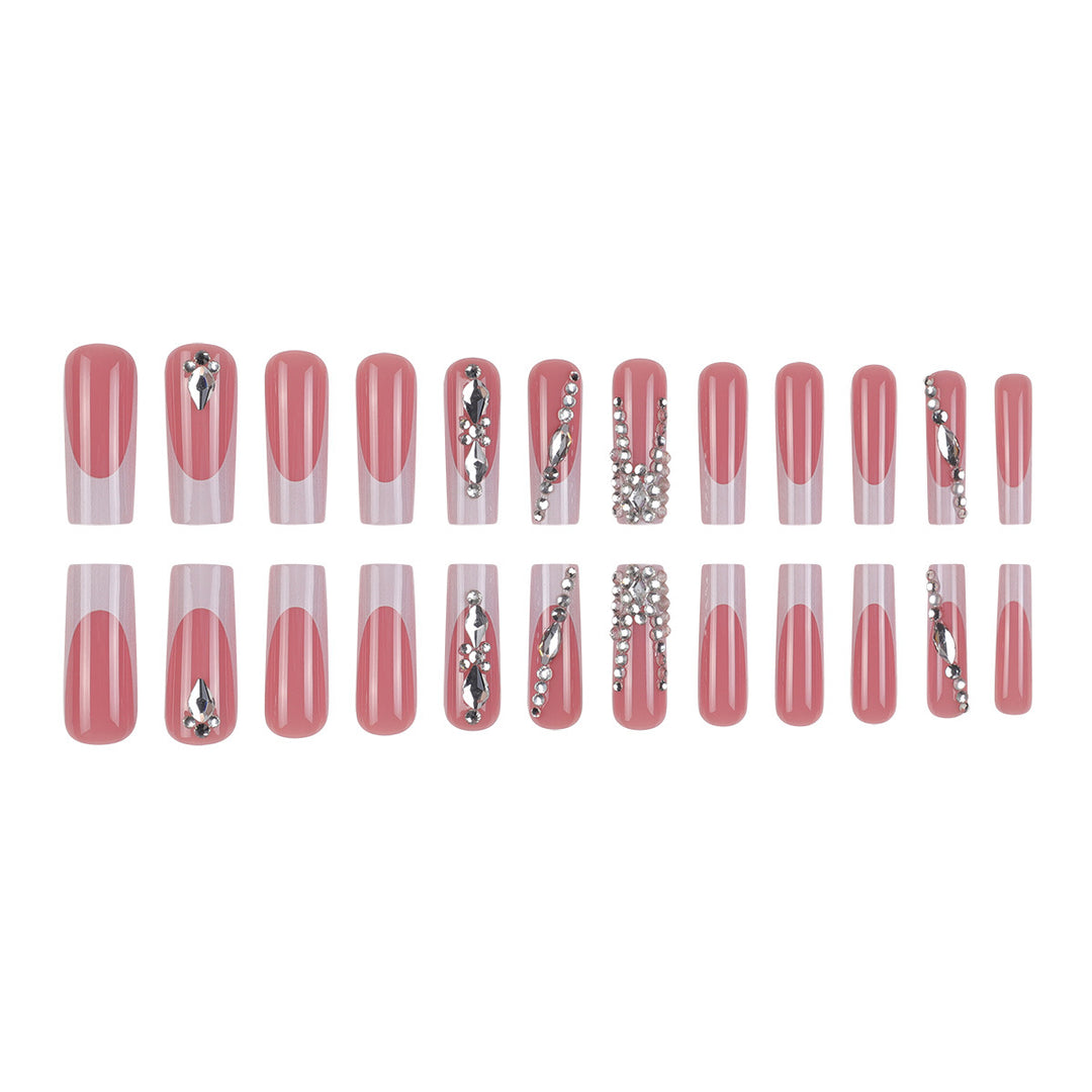 Decorative Rhinestone-Embellished Press-On Nails Kalsten