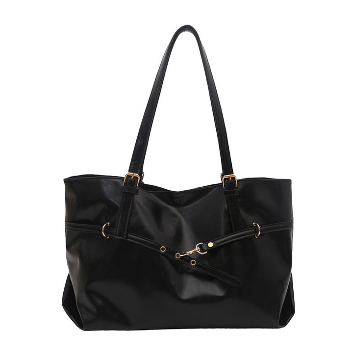 Sleek Structured Vegan Leather Tote
