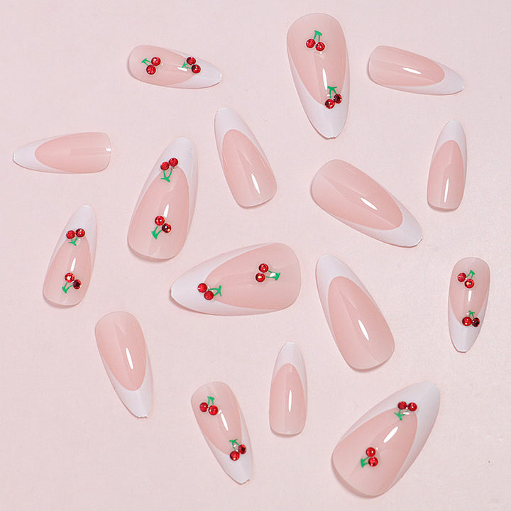 Elegant Cherry Blossom Press-On Nail Art Kalsten