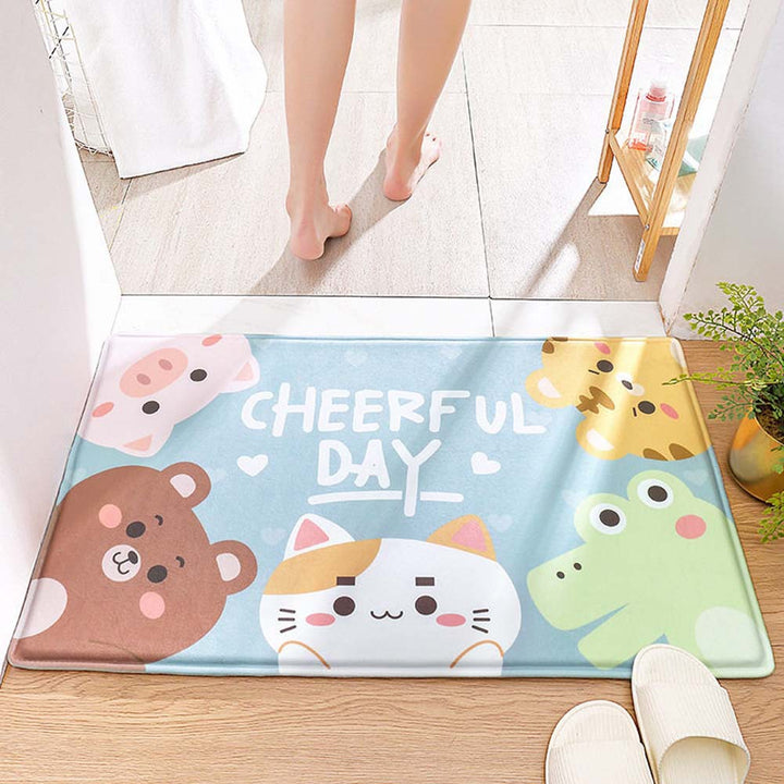Playful Animal Design Bath Mat