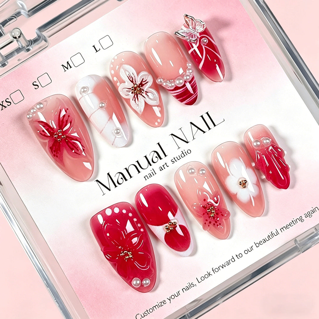 Decorative Floral Press-On Nail Art Collection Kalsten