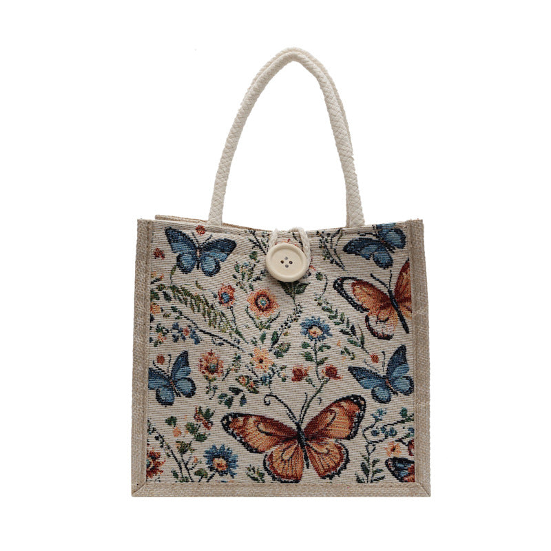 Embroidered Floral Tote Bag