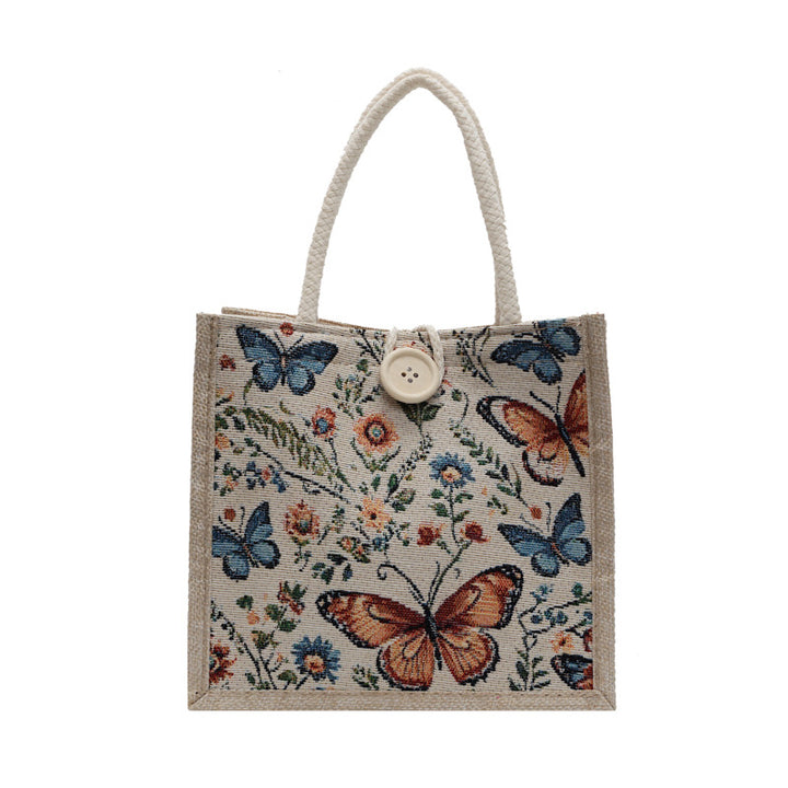 Embroidered Floral Tote Bag