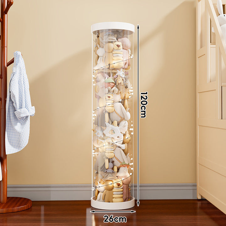 Vertical Transparent Plush Toy Storage Cylinder Organizer