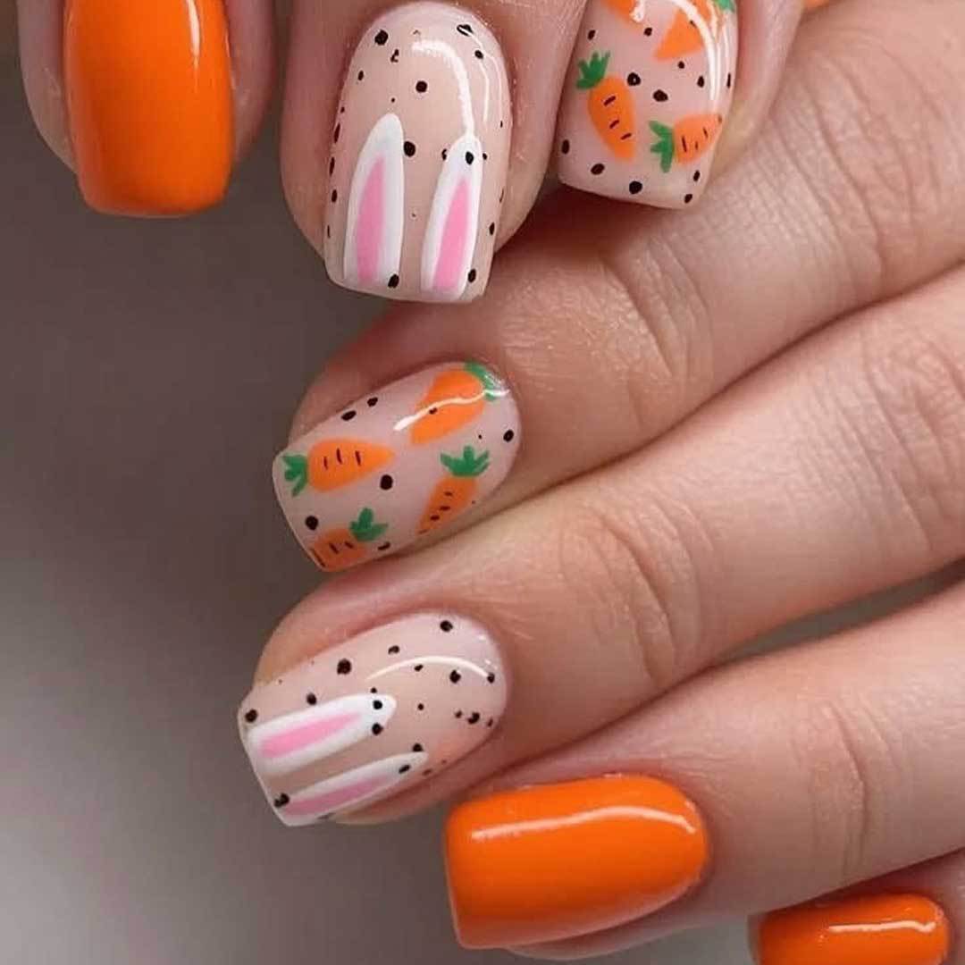 Creative Carrot-Themed Nail Art Set