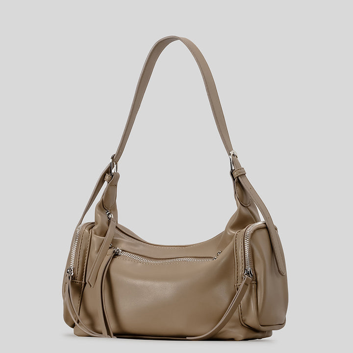 Multi-Pocket Casual Hobo Bag