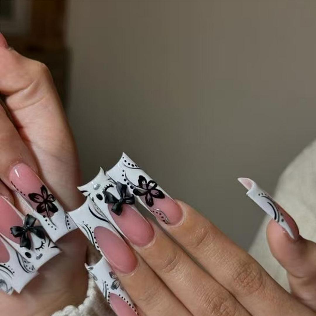Artistic Long Press-On Nail Art Set Kalsten