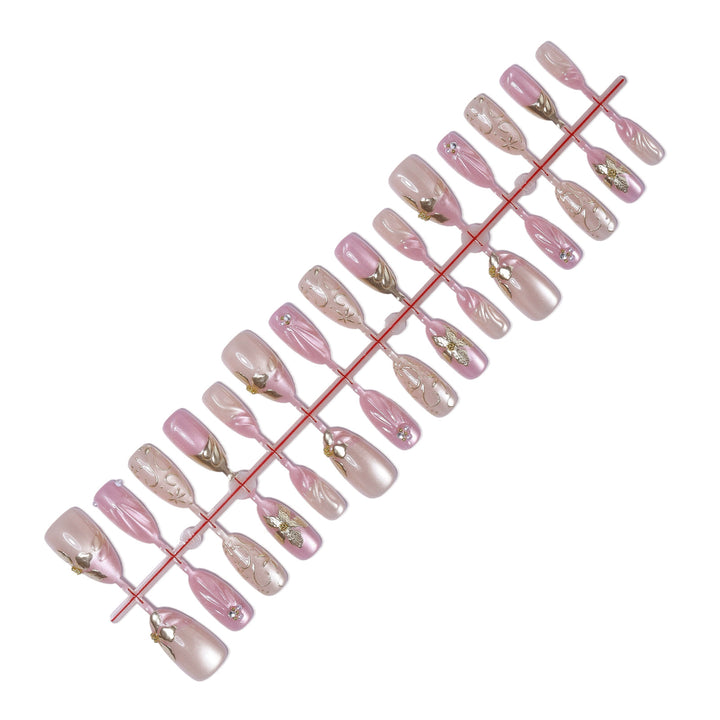 Elegant artificial nail set with floral decorations Kalsten