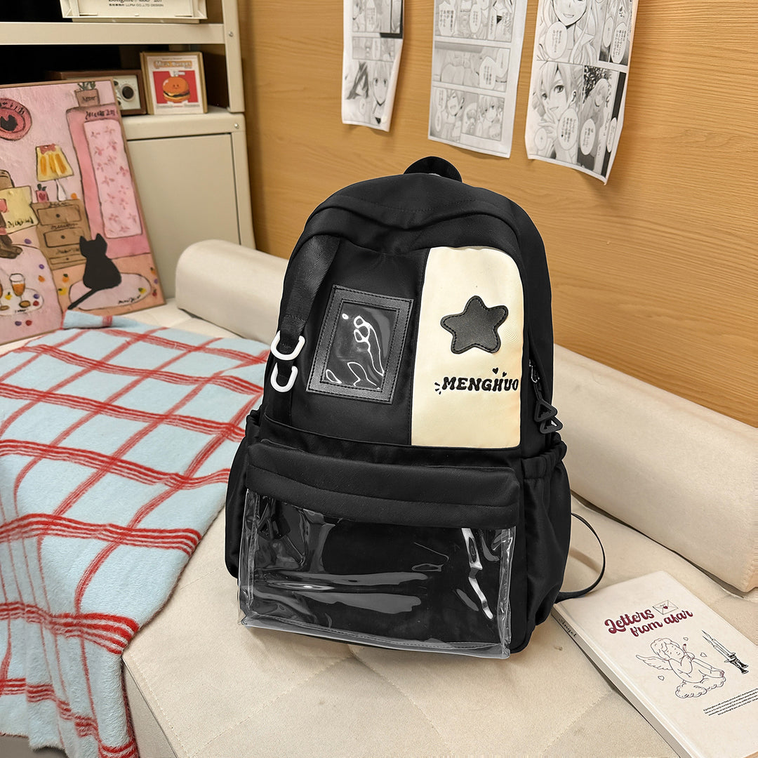 Cozy Plush Star-Embellished Backpack Kalsten