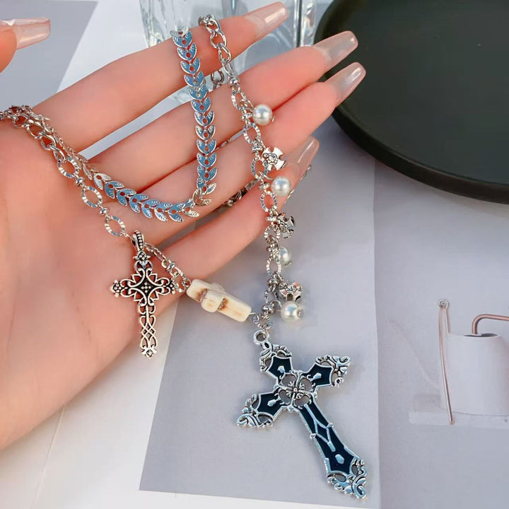 Layered Cross Pendant Necklace Kalsten