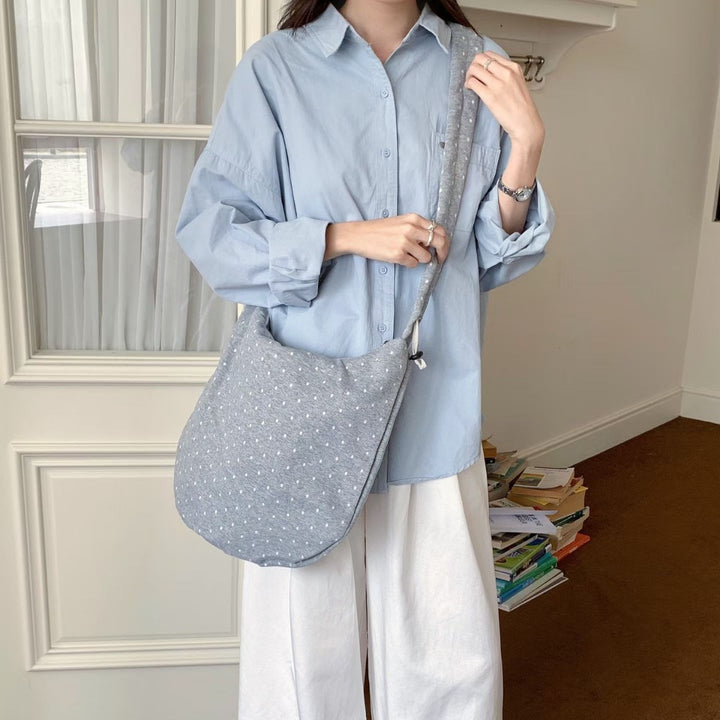 Soft Cotton Star Print Hobo Bag
