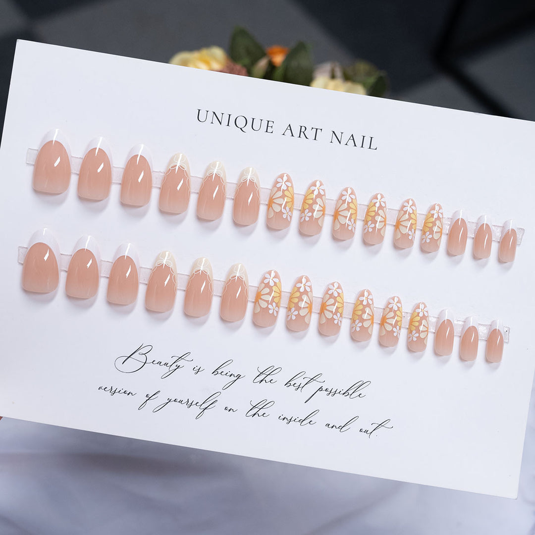 Floral Decorative Press-On Nail Art  1791110679