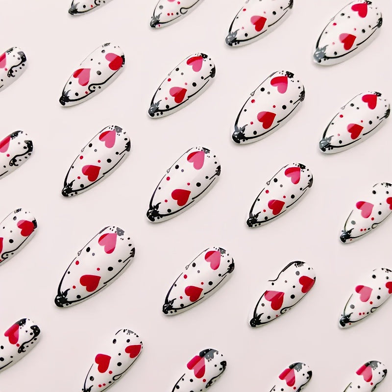 Artistic Heart-Themed Nail Art