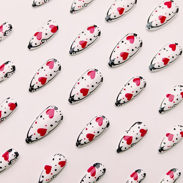Artistic Heart-Themed Nail Art