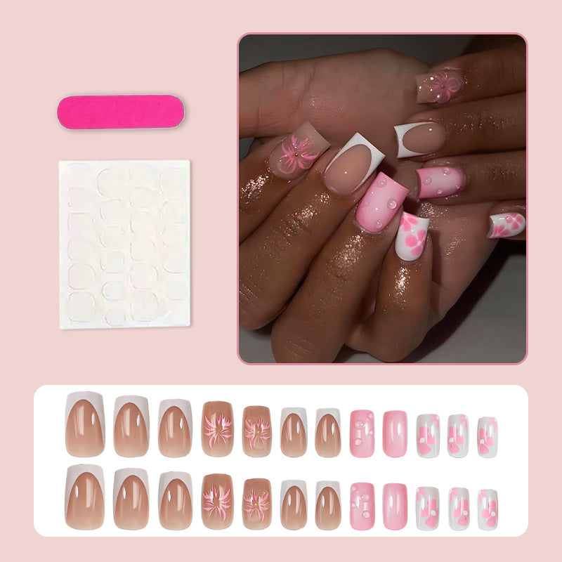 Acrylic nail set with floral and glamorous design Kalsten