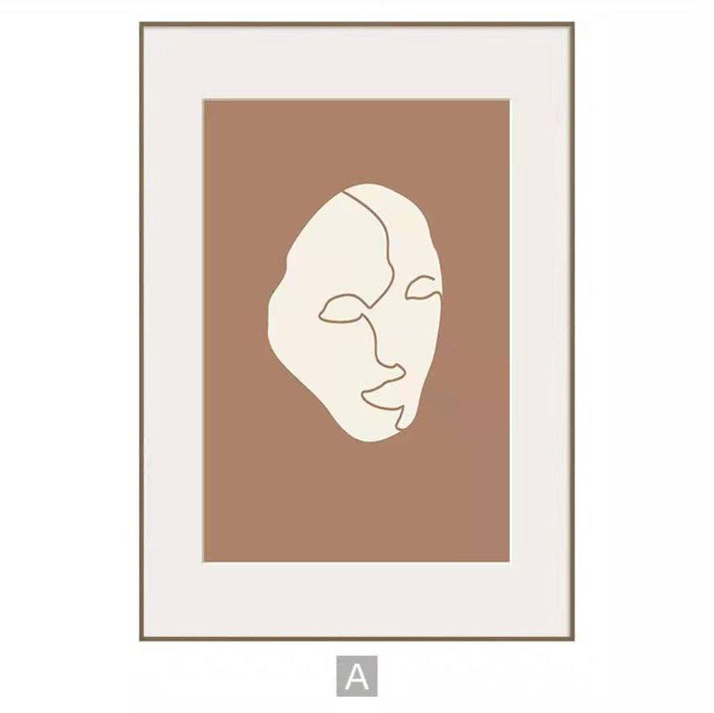 Minimalist Framed Face Art