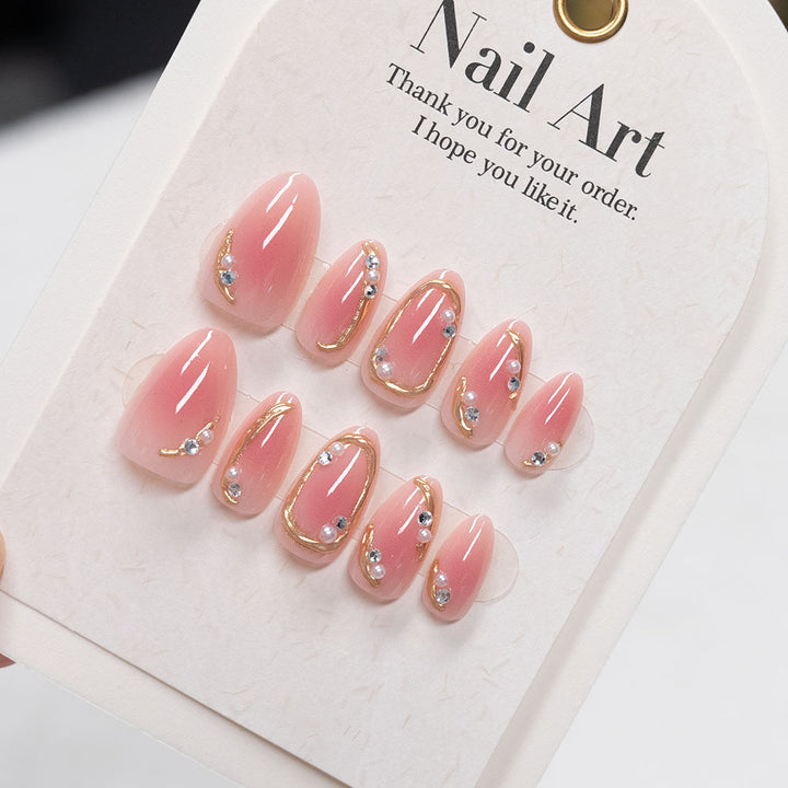 Glamorous Pearl-Embellished Nail Art