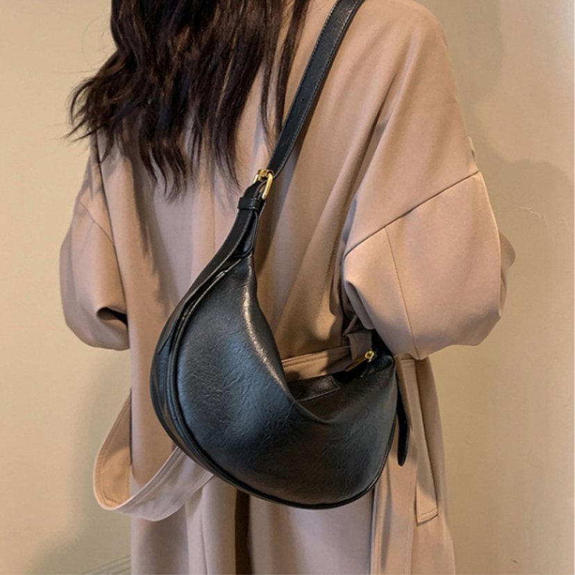 Sleek Crescent Shaped Crossbody Bag Kalsten