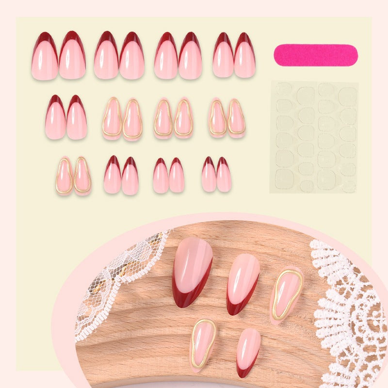 Acrylic nail set with stylish designs Kalsten