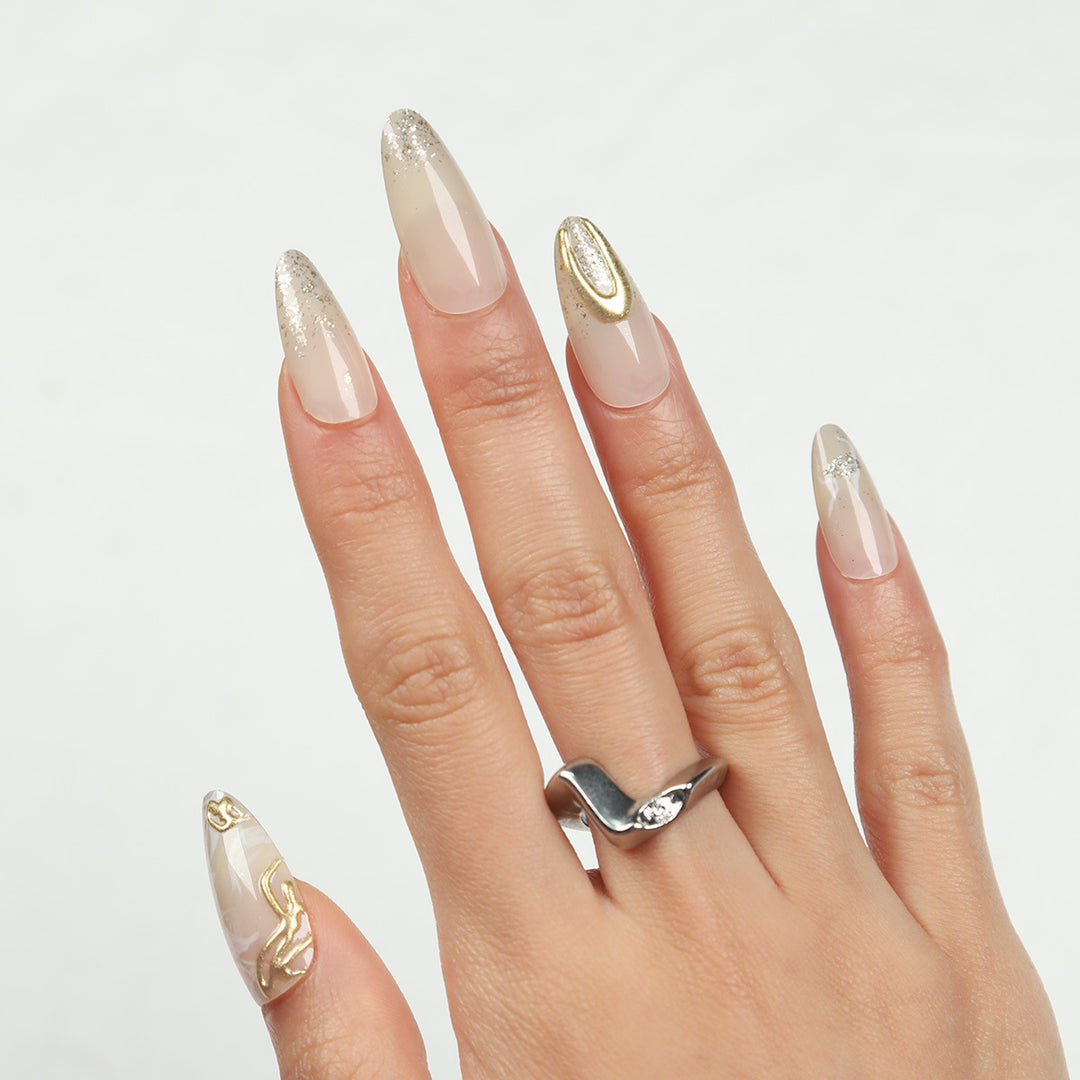 Elegant Decorative Press-On Nail Tips Kalsten