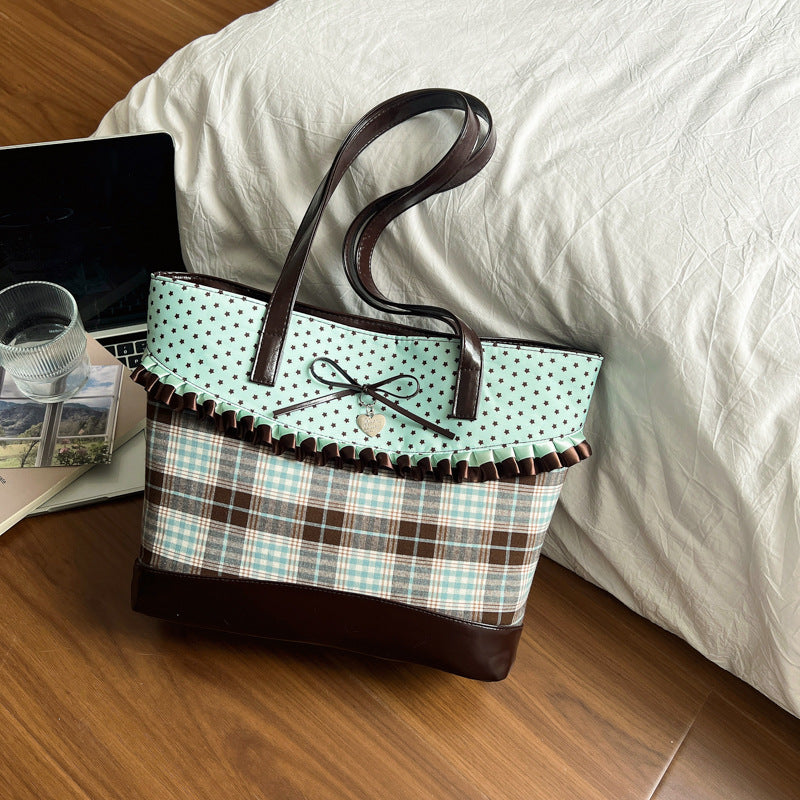 Stylish Plaid Tote Bag