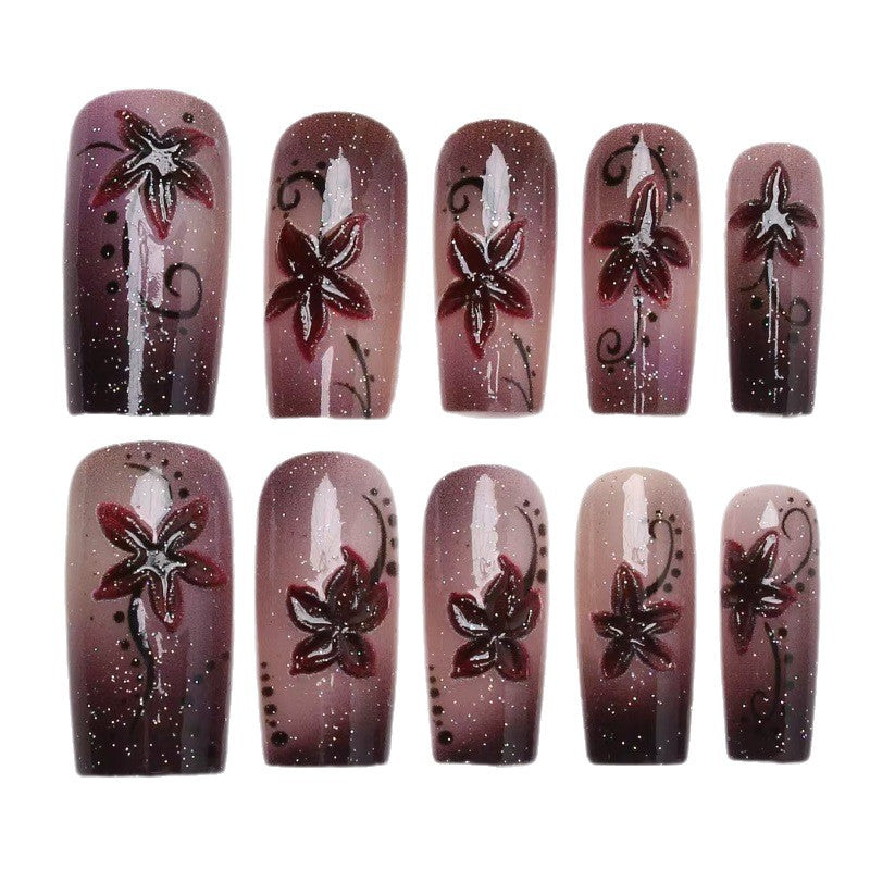 Artificial nails with floral accents Kalsten