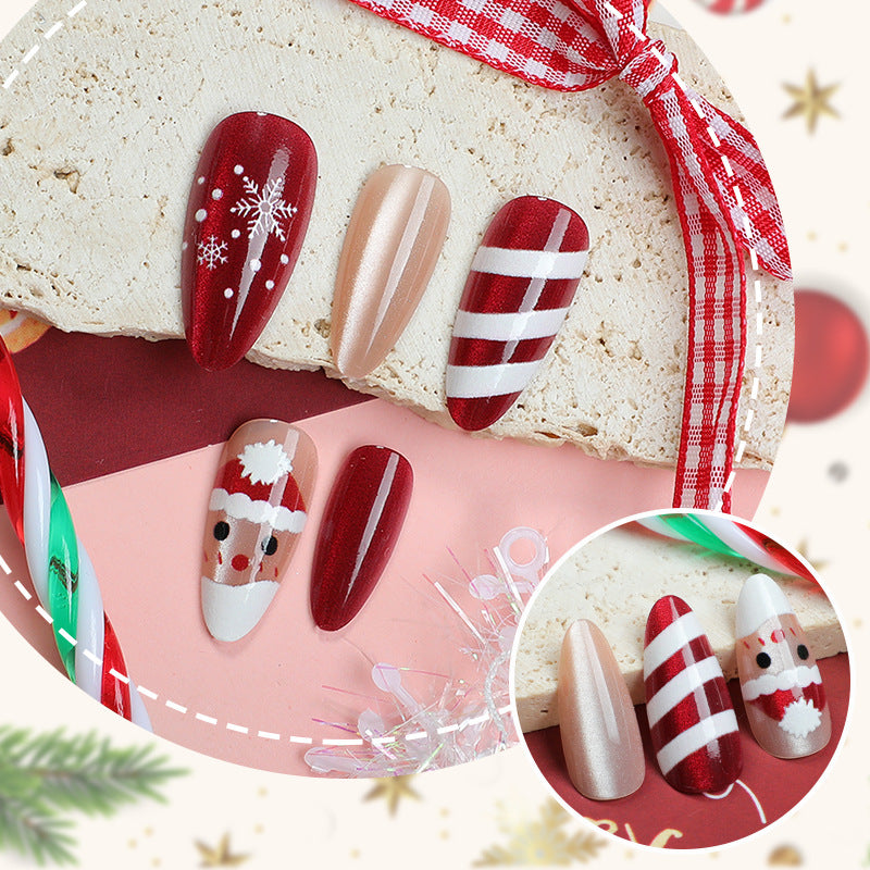 Festive Holiday Themed Press-On Nail Art Set