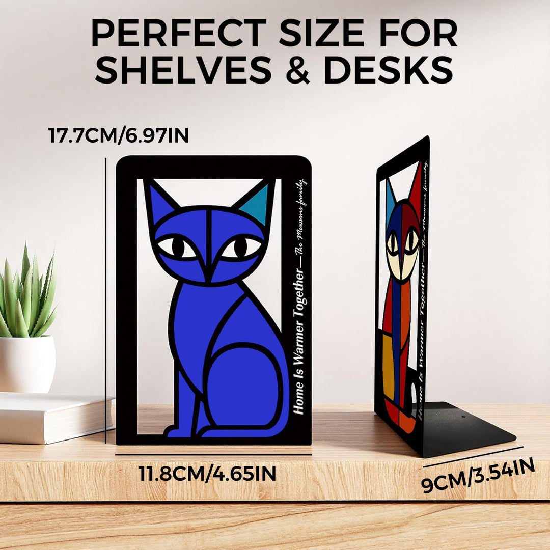Artistic Cat Shaped Bookends