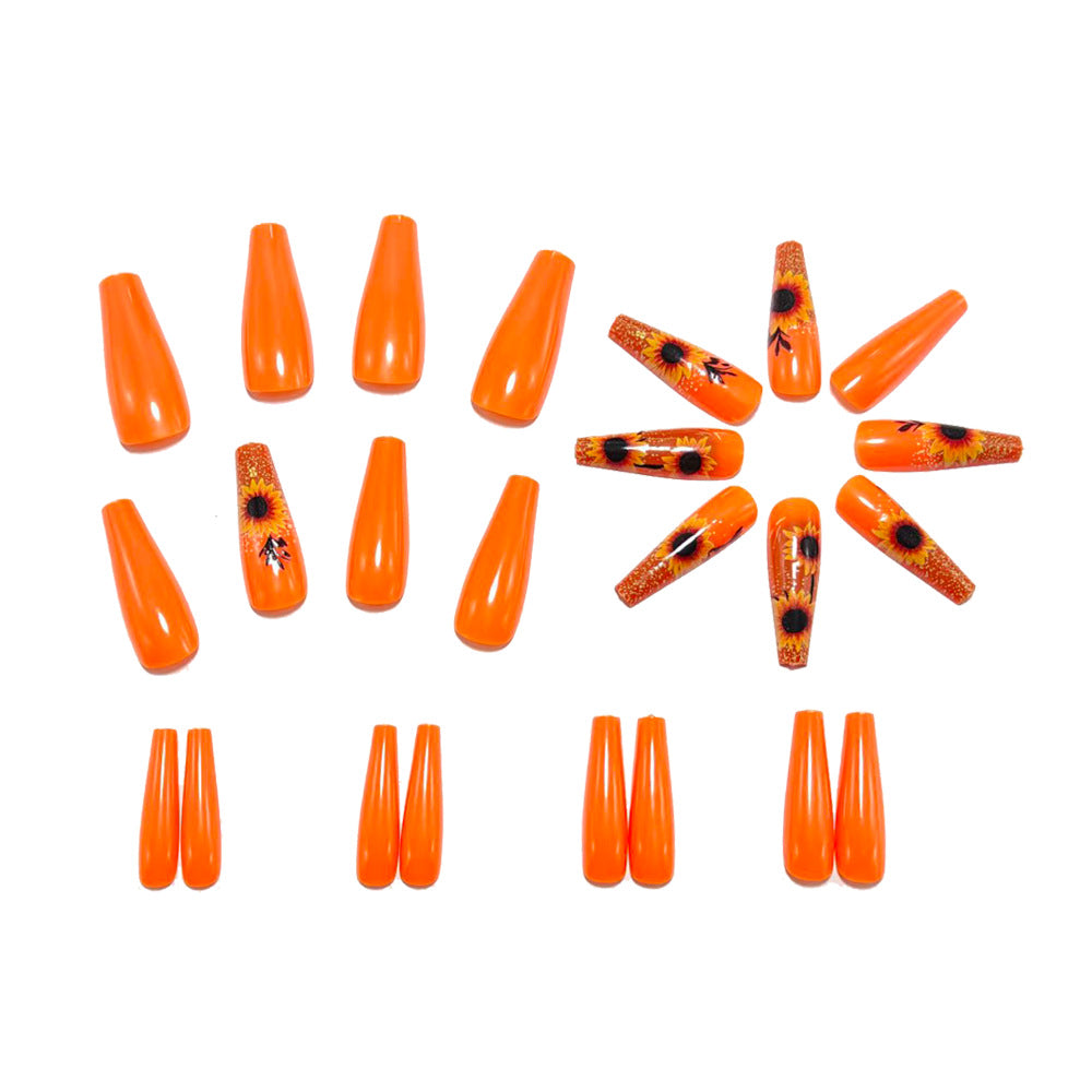 Artificial nails with Lively sunflower motif Kalsten
