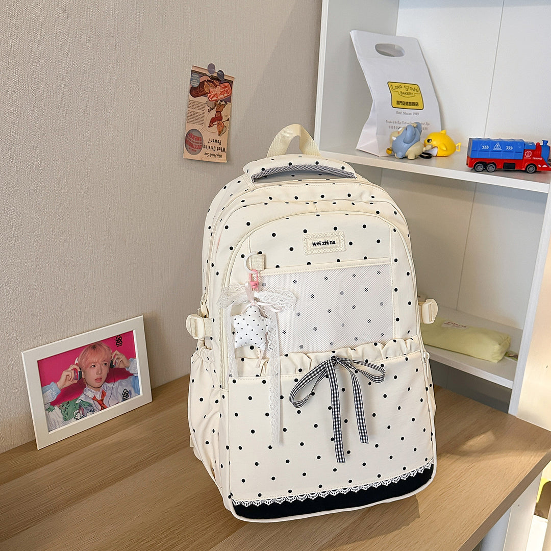 Stylish Polka Dot Patterned Backpack Kalsten