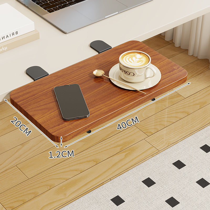 Clip-On Bamboo Folding Cup and Snack Side Table with Adjustable Swivel Clamp
