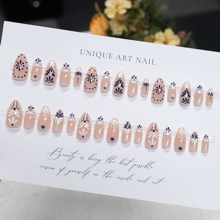 Artistic Floral-Embellished Press-On Nails  1791110737