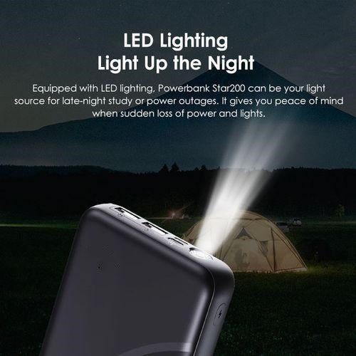 High-capacity wireless power bank with integrated retractable charging cables and LED battery indicators Kalsten