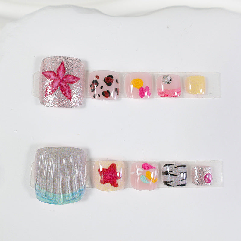 Artificial Nail Set with Playful Summer Designs Kalsten