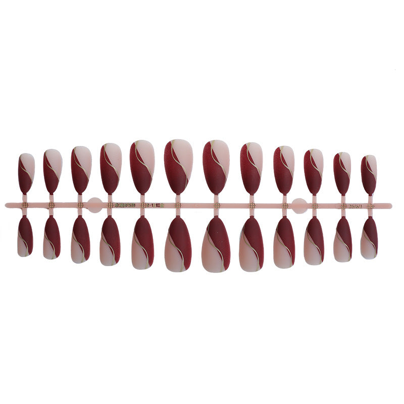 Stylish Press-On Nail Set with Elegant Curved Design Kalsten