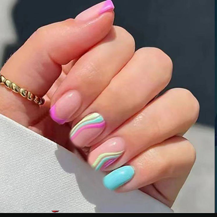 Abstract Patterned Press-On Nails