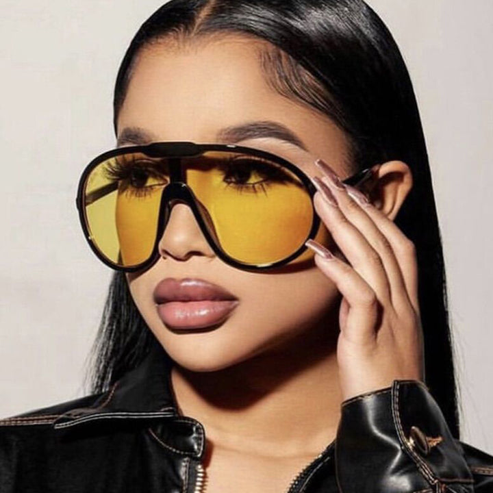 Women's futuristic transparent sunglasses with elegant shape Kalsten
