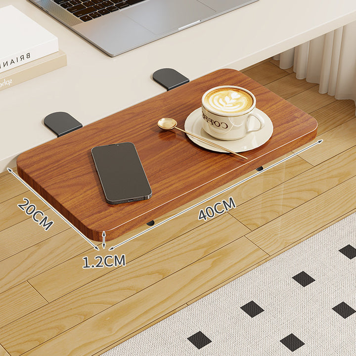Clamp-On Foldable Bamboo Side Tray Table for Desk and Sofa