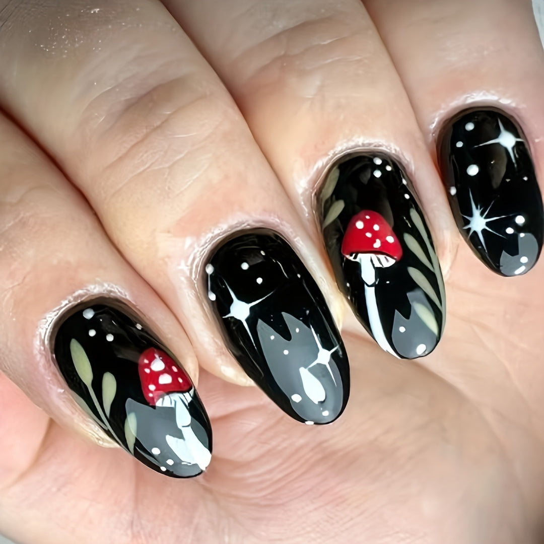 Artistic Mushroom Design Nail Art Kalsten