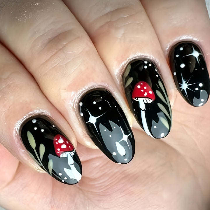 Artistic Mushroom Design Nail Art Kalsten