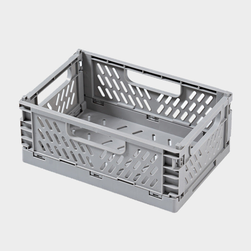 Foldable multi-purpose transport box with ventilation profile and ergonomic grip recesses