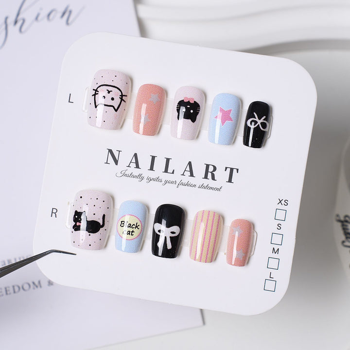 Elegant Stiletto Press-On Nails with Intricate Floral Accents Kalsten
